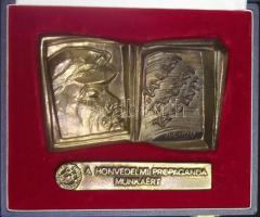 DN. "A Honvédelem Propaganda Munkáért" Br emlékplakett Tanulni, tanulni, tanulni Lenin idézettel adományozói dísztokban!