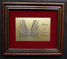 Abbazia kis réz-kép fa keretben / Small copper picture 13x11 cm