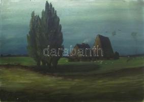 1931 Veintraub Miklós: Tanya, olaj-funér, jelzett 45x55 cm