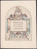 1938 Vadász Endre (1901-1944): Ex libris rézkarc, jelzett 14x18 cm