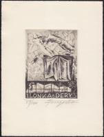 Mickel Fingestein (1883-1943): Erotikus ex libris rézkarc, jelzett 89/100 16x23 cm