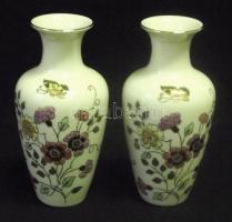 Kézzel festett sorszámozott Zsolnay porcelán vázapár / Handpainted Zsolnay chinaware vases 16,5cm