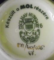 Kézzel festett sorszámozott Zsolnay porcelán vázapár / Handpainted Zsolnay chinaware vases 16,5cm