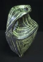 Nagyméretű dekoratív mázas kerámia kancsó (kis lepattogzás a lábán) / Ceramics pither (little faulf)...