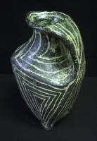 Nagyméretű dekoratív mázas kerámia kancsó (kis lepattogzás a lábán) / Ceramics pither (little faulf)...