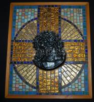 Érdekes mozaik kép Fock jelzéssel 28x33cm