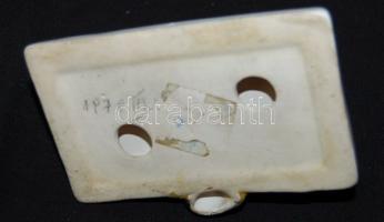 Olvasó baglyot ábrázoló jelzés nélküli porcelán asztali dísz / Chinaware owl figure 11cm