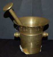 Régi réz mozsár 11 cm, törővel / Copper mortar