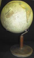 cca 1950 Régi földgömb (kissé kopott és egy lyuk van rajta) / Vintage globe 55 cm