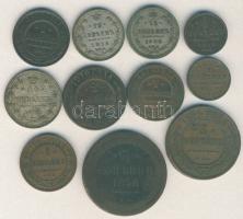 Cári Oroszország 1856BM 3k T:4- R! + 1898. 1k + 1906. 1k + 1908. 15k Ag + 1910. 1k + 2k + 1912. 1/2k + 3k + 1913. 1/2k + 1914. 15k Ag + 1916. 20k Ag T:2,3