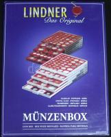 Lindner 2106 Pénztartó luxuskazetta 30 db férőhellyel, átmérő 39 mm, új állapotban. Eredeti ára: 4.200 Ft