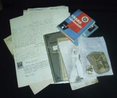 cca 1900-1940 nagy okmány és nyomtatvány hagyaték tétel régi bőr kofferban