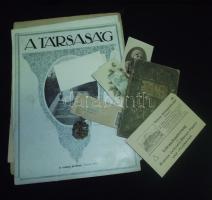 Több száz darabos vegyes hagyaték fotó, nyomtatvány, okmány tétel régi bőr-kofferban