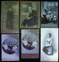 cca 1870-1890 6 db nagyobb méretű keményhátú fotó klf magyar fotográfusok műtermeiből / vintage photos