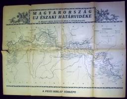 1938 MAgyarország új északi határvidéke, Pesti Hírlap térképmelléklete (kis szakadás) / The new bord...
