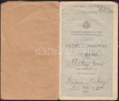 1921 Magyar útlevél sok bejegyzéssel / Hungarian passport