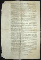 1849 A Magyar Nemzet Függetlenségi Nyilatkozata. Folio. A magyar forradalom és szabadságharc alatt a...