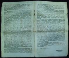 1839 Tóth Ferentz: A pápai eklézsia rövid története. 4 nyomtatott oldal 23x36 cm (kissé foltos)