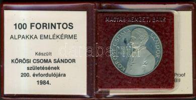 1984. 100Ft "Kőrösi Csoma Sándor" T:PP Eredeti tokban, tanúsítvánnyal!
