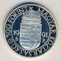 1991. 500Ft Ag "II.János Pál pápa látogatása" T:PP Dísztokban