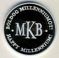 1999. "MKB-Boldog Milleniumot!-Búcsú a kilencszázas évektől" Ag emlékérem eredeti díszdobo...