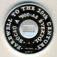 1999. "MKB-Boldog Milleniumot!-Búcsú a kilencszázas évektől" Ag emlékérem eredeti díszdobo...