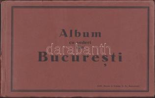 cca 1920 Romania: Bukarest 10 lapot tartalmazó képes mappa / Romania Bucharest mappa with 10 picture pages 25x17 cm