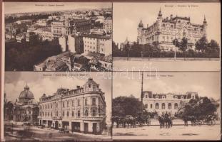 cca 1920 Romania: Bukarest 10 lapot tartalmazó képes mappa / Romania Bucharest mappa with 10 picture...