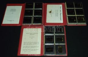 cca 1970 Képek a magyar népművészet alkotásaiból 75 db diakép 3 db komplett mappában