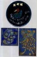 3 db tűzzománc dísztárgy / 3 enameled ornament ~15x20
