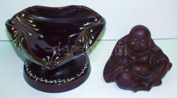 Egy doboz vegyes kerámia és porcelán tétel