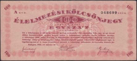 Budapest 1945. 100P "Élelmezési kölcsönjegy" T:II