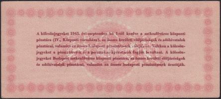 Budapest 1945. 100P "Élelmezési kölcsönjegy" T:II