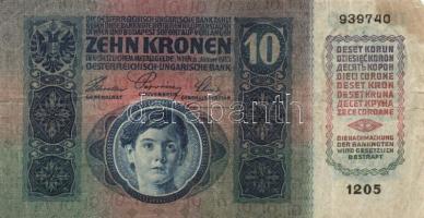 1912. 100K + 1913. 20K + 1914. 50K + 1915. 10K mind román felülbélyegzéssel! T:III