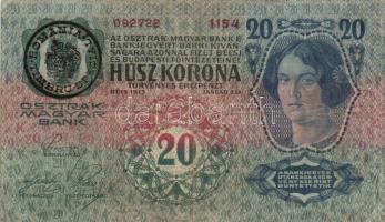 1912. 100K + 1913. 20K + 1914. 50K + 1915. 10K mind román felülbélyegzéssel! T:III