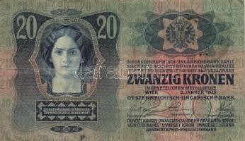 1912. 100K + 1913. 20K + 1914. 50K + 1915. 10K mind román felülbélyegzéssel! T:III