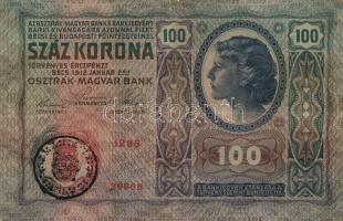 1912. 100K + 1913. 20K + 1914. 50K + 1915. 10K mind román felülbélyegzéssel! T:III