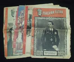 Vegyes papírrégiség tétel: Háború előtti képeslapok, fotó-sorozatok, néhány újság