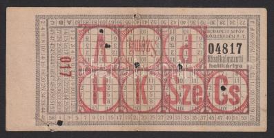 1924 BSZKRT fényképes igazolvány közszolgálati alkalmazott részére bérletszelvényekkel