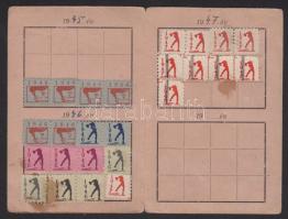 1945-1947 Szociáldemokrata Párt tagsági igazolvány tagsági bélyegekkel