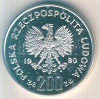 Lengyelország 1980. 200Zl Ag "Téli olimpia Lake Placid-síugrás" T:PP