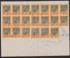 1925 2 db okmány nagy összegű 23500K és 14350K okmánybélyeggel / Document with high-value document s...