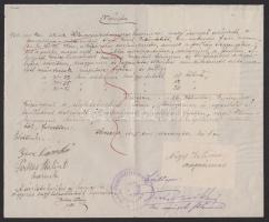 1925 2 db okmány nagy összegű 23500K és 14350K okmánybélyeggel / Document with high-value document s...
