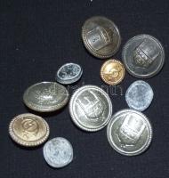 10 db vegyes katonai és postás-gomb