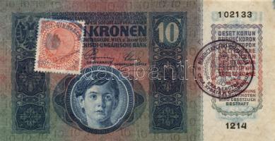 1915. 10K délszláv bélyeggel és 2klf bélyegzővel T:II
