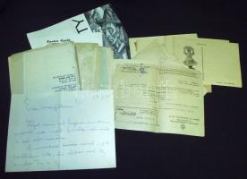 Endrő Margit keramikus okmányhagyatéka: Kiállítási meghívó levélpapír, személyes iratok, levelek