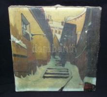 KB. 1932 jelzéssel: Tabán Donáti-lépcső, olaj-vászon, kis sérüléssel 27x27 cm