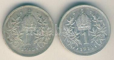 Ausztria 1914-1915. 1K Ag (2x) T:2/2-