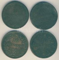 Olaszország 1862-1893. 10c (4x) T:3+,3