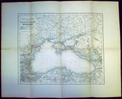 cca 1890 A Fekete-tenger partvidéke és a Kaukázus. 2 db Friese und Lang térkép / The coasts of the B...